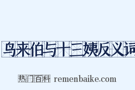 鸟来伯与十三姨反义词是什么意思的图片